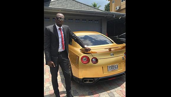 Usain Bolt se presenta a su nuevo trabajo con un auto de 'oro' [FOTOS]  