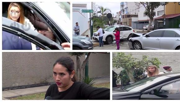 ​Brunella Horna sufre accidente cuando iba en auto de la mamá de ¡Richard Acuña! (FOTOS)