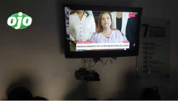 La presidenta Dina Boluarte brindó un mensaje a la Nación. (Foto: Violeta Ayasta/@photo.gec)