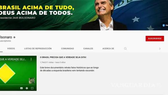 El derechista presidente brasileño, Jair Bolsonaro, fue bloqueado por la red social YouTube por mentiroso.