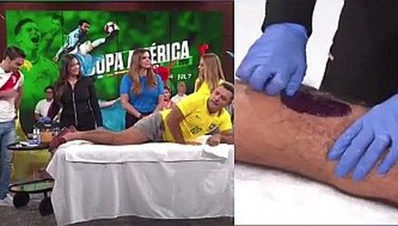 ​Conductor pierde apuesta y se depila las piernas en vivo tras Perú vs. Brasil │VÍDEO