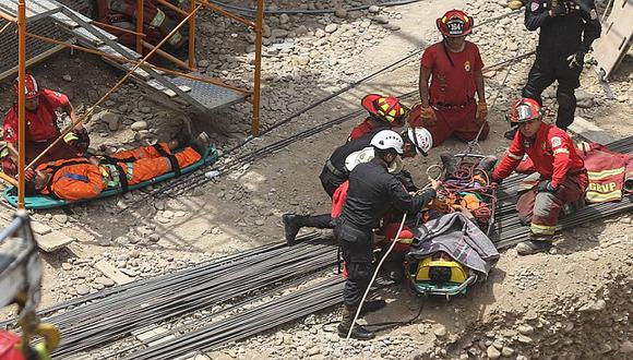 Los Olivos: Un muerto y tres heridos deja derrumbe en obra de construcción