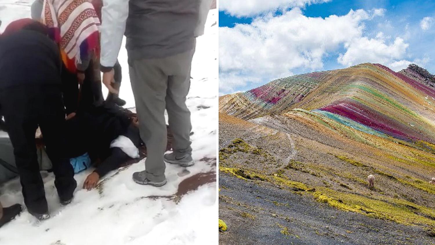 Turista mexicano queda grave tras ser impactado por un rayo en la Montaña de Siete Colores
