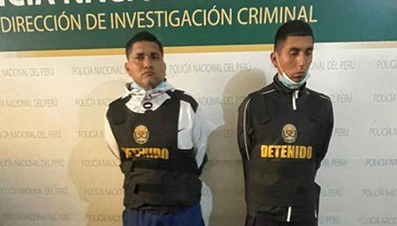 El ex policía Andy Sánchez Vizcarra (27) y su cómplice Michael Lastro Florentino (28) fueron capturados por detectives de la Depincri Comas tras varios días de un trabajo de inteligencia. (Foto: PNP)