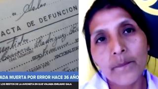 Mujer denuncia que lleva 36 años muerta para el Reniec (VIDEO)