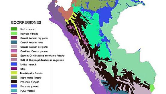 Las 11 ecorregiones de Perú que identificó  Antonio Brack
