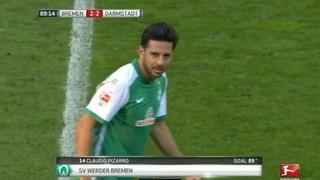 Claudio Pizarro anota y salva al Werder Bremen que empata 2-2 con Darmstadt