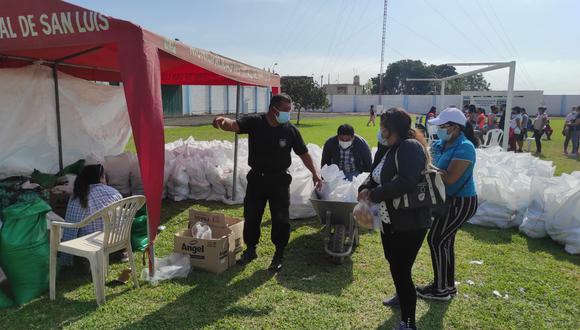 Municipalidad de San Luis de Cañete entrega alimentos nutritivos a su población en riesgo de tener anemia. Foto: Difusión.