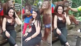 ​YouTube: Turista quería fotografiarse con orangután pero este era más vivo