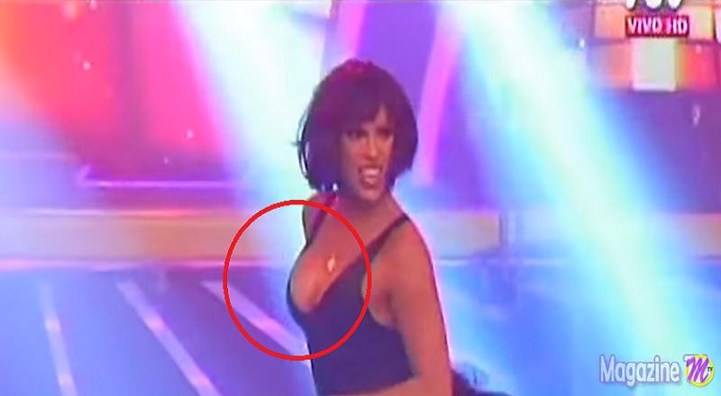 Combate: Sexy escote casi le hace una mala pasada a Jessica Barrantes [VIDEO]