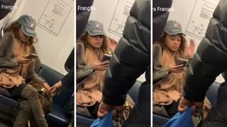 Policía baja del tren a mujer que se negó a sacar su exclusivo bolso del asiento