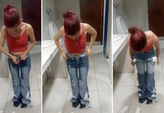 Mujer quiso robar ocho jeans de centro comercial, pero fue puesta al descubierto | VIDEO