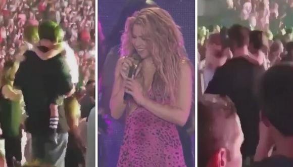 El tierno baile de Gerard Piqué con sus hijos en el concierto de Shakira (VIDEO)
