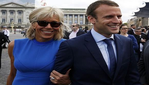 Candidato presidencial francés Emmanuel Macron es 23 años menor que su esposa 