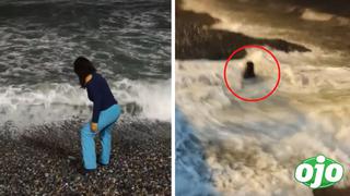 Intentó tomarse fotos en la playa pero se acercó demasiado a la orilla