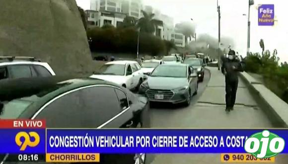 Congestión vehicular continúa por cierre de un tramo de la Costa Verde. (Video: Latina)