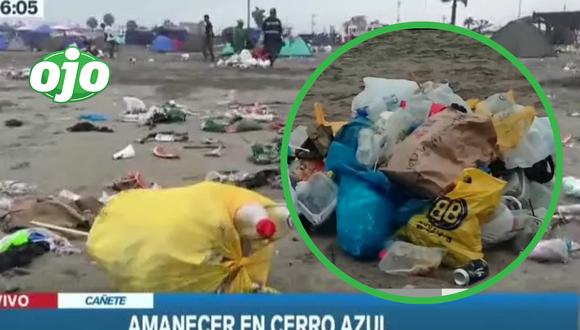 Playa Cerro Azul, Agua Dulce y Los Yuyos amanecieron repletas de basura.