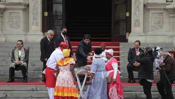 Pedro Castillo realizó un discurso en Palacio de Gobierno. (Foto: GEC)