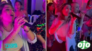 Ethel Pozo la hace de cantante en la fiesta de Natalia Salas