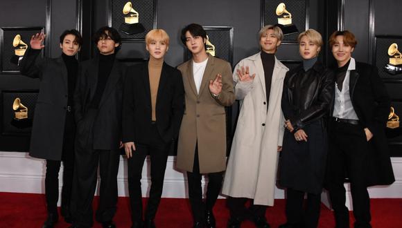 La banda BTS llega a la 62a Entrega Anual de los Premios Grammy el 26 de enero de 2020 en Los Ángeles (Foto: Valerie Macon / AFP)