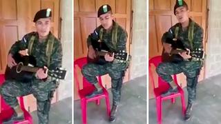 Soldado deslumbra con su voz al cantar tema propio (VIDEO) 