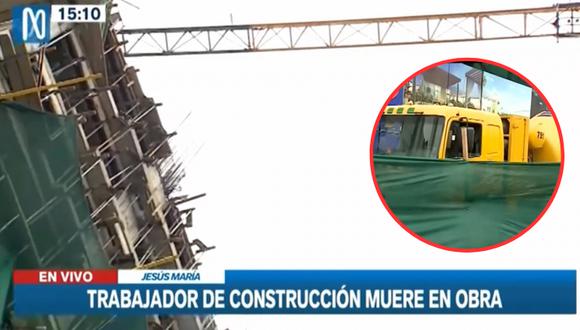 Obrero falleció en construcción de edificio en Jesús María. Foto: Canal N