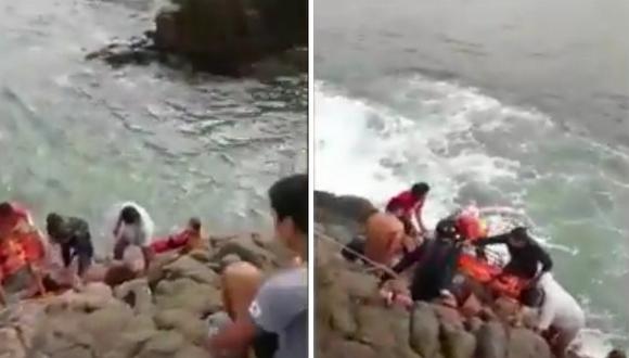 Joven se salva de morir tras marea alta en una playa de Arequipa (VIDEO)