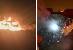 Queman vehículo utilizado en triple asesinato en Huaral | VIDEO
