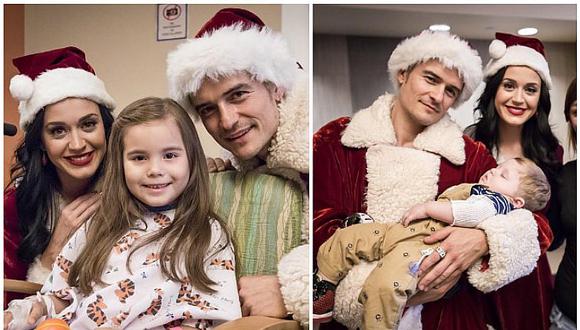 Katy Perry y Orlando Bloom le llevan alegría a niños de un hospital por Navidad (FOTOS)