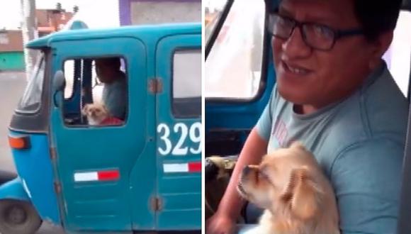Mototaxista se hace viral en redes sociales por llevar siempre a su perra al trabajo | VÍDEO