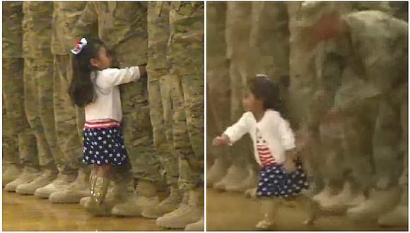 YouTube: niña interrumpe protocolo militar para abrazar a su papá después de mucho (VIDEO)