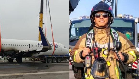 El bombero Manuel Villanueva Alarcón iba a bordo del vehículo de emergencia que fue impactado por un avión el viernes 18 de noviembre. (Foto: GEC)