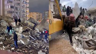 Mujer da a luz en medio de edificaciones destruidas por terremoto en Siria | VIDEO