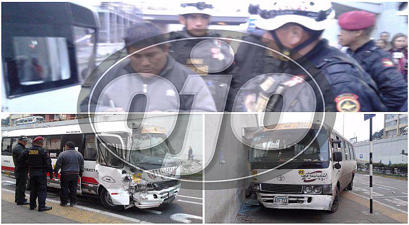 Chosicano: cuatro heridos deja choque entre dos buses en la Vía Expresa Grau (VIDEO)