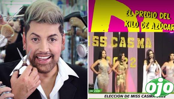 Koky Belaunde pregunta a candidata a Miss Casma por precio de azúcar. Foto: (Instarándula | redes sociales).