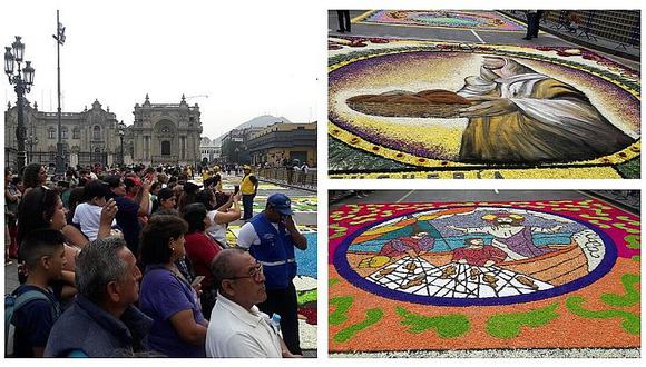 ​Semana Santa: alfombras florales reciben a fieles en la Plaza Mayor de Lima (FOTOS)