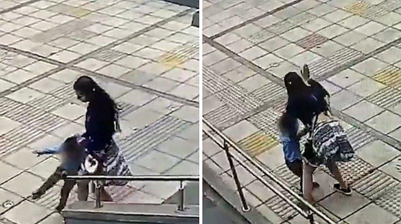 Tía propina brutal golpiza a su sobrino de 3 años en plena calle (FOTOS)