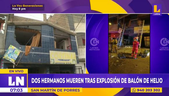 Explosión deja dos muertos en San Martín de Porres. Foto: Latina