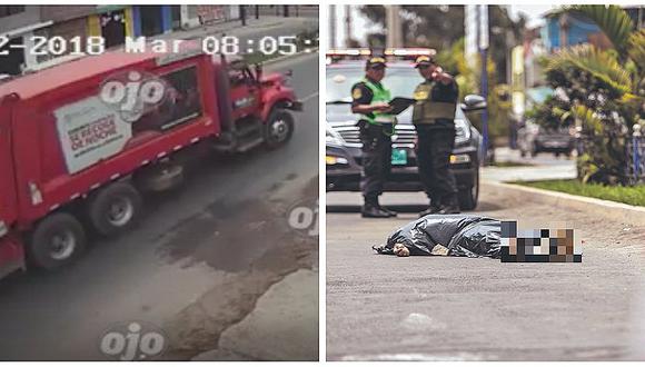 Camión de basura atropella y mata a hombre de 30 años en Chorrillos (VIDEOS)
