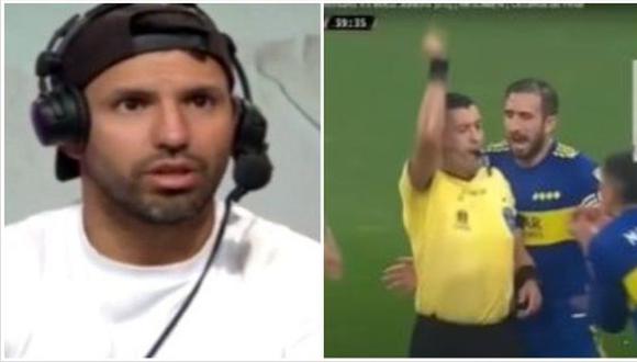 'Kun' Agüero se enfureció por la actuación de Roberto Tobar en el Boca vs. Corinthians. (Captura: Twitch)