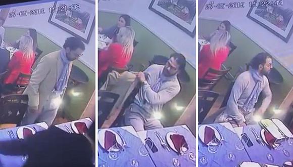 Cámara capta sutil robo de ladrón en restaurante peruano en Chile | VIDEO 