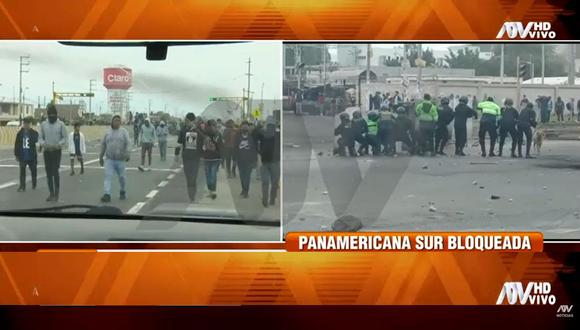 Un grupo de periodistas fue agredido en Ica. Reportera aseguró que les lanzaron piedras. (Captura: ATV)