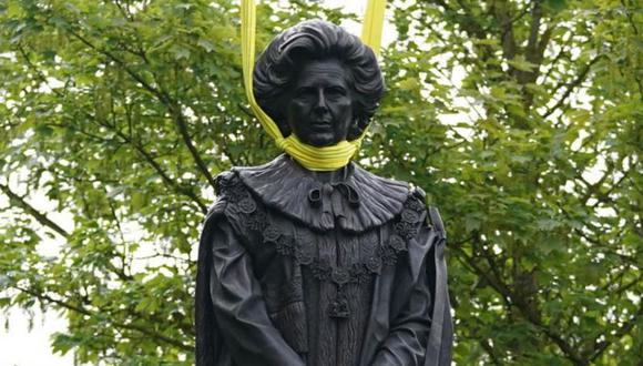 La Policía dijo que aún no se han realizado arrestos por el ataque a la estatua de Margaret Thatcher.