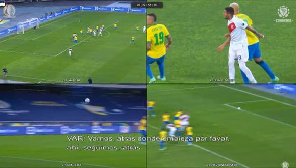 Los audios del VAR de la polémica del Perú vs. Brasil en la Copa América. (Foto: Conmebol)
