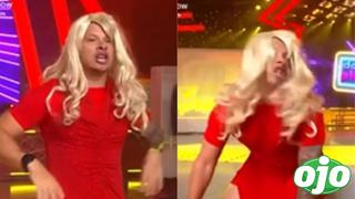 Mario Hart imita a Susy Díaz en “Dale Play” con vestido rojo y peluca rubia en “Esto es guerra” 