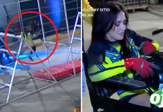 Rosángela Espinoza sufre terrible accidente EN VIVO y es trasladada en silla de ruedas