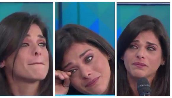 ​Giovanna Valcárcel lloró y pidió perdón a su pareja ¡en vivo! (VIDEO)