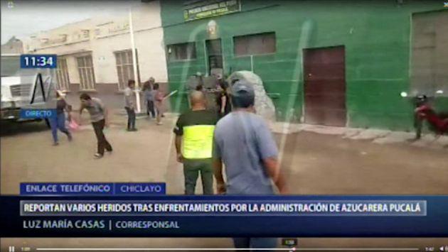 El enfrentamiento entre ambos grupos se produjo debido a que pretenden tomar el control de la empresa. (Foto captura: Canal N)