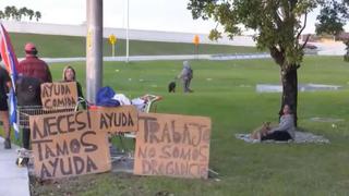 Dos cubanos recién llegados a Miami claman por ayuda para salir de las duras calles