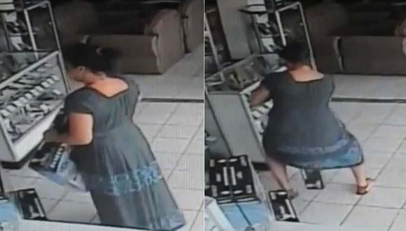 ​YouTube: Mira cómo una mujer roba televisión plasma en 13 segundos [VIDEO]